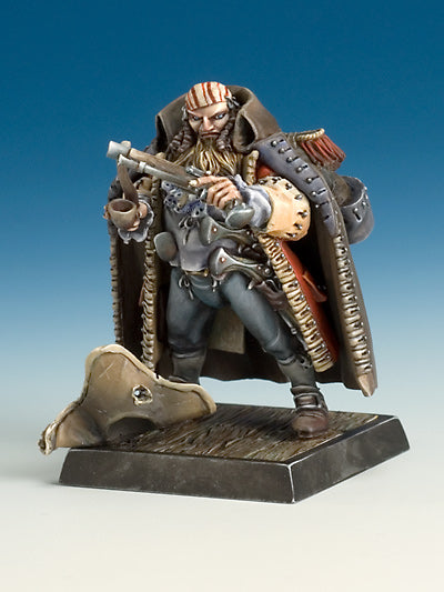 Freebooter's Fate Kapitän Rosso (Piraten) – unbemalte Tabletop-Miniatur aus Metall (Ansicht 2)
