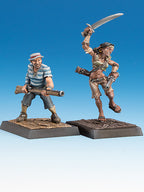 Freebooter's Fate Tiradoro und Matelot #2 (Piraten) – unbemalte Tabletop-Miniaturen aus Metall (Ansicht 2)