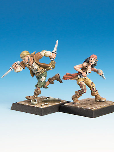 Freebooter's Fate Seemann und Seefrau (Piraten) – unbemalte Tabletop-Miniaturen aus Metall