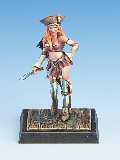 Freebooter's Fate Miss Monkeypenny & Affen (Piraten) – unbemalte Tabletop-Miniaturen aus Metall (Ansicht 2)