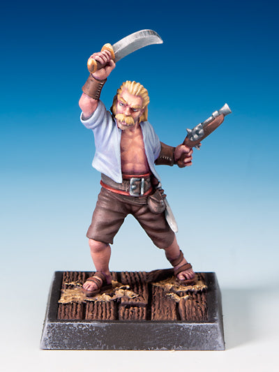 Freebooter's Fate Mustafa (Piraten) – unbemalte Tabletop-Miniatur aus Metall (Ansicht 2)