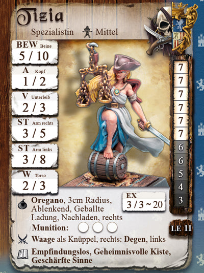 Freebooter's Fate Tizia (Piraten) – unbemalte Tabletop-Miniatur aus Metall (Ansicht 5)