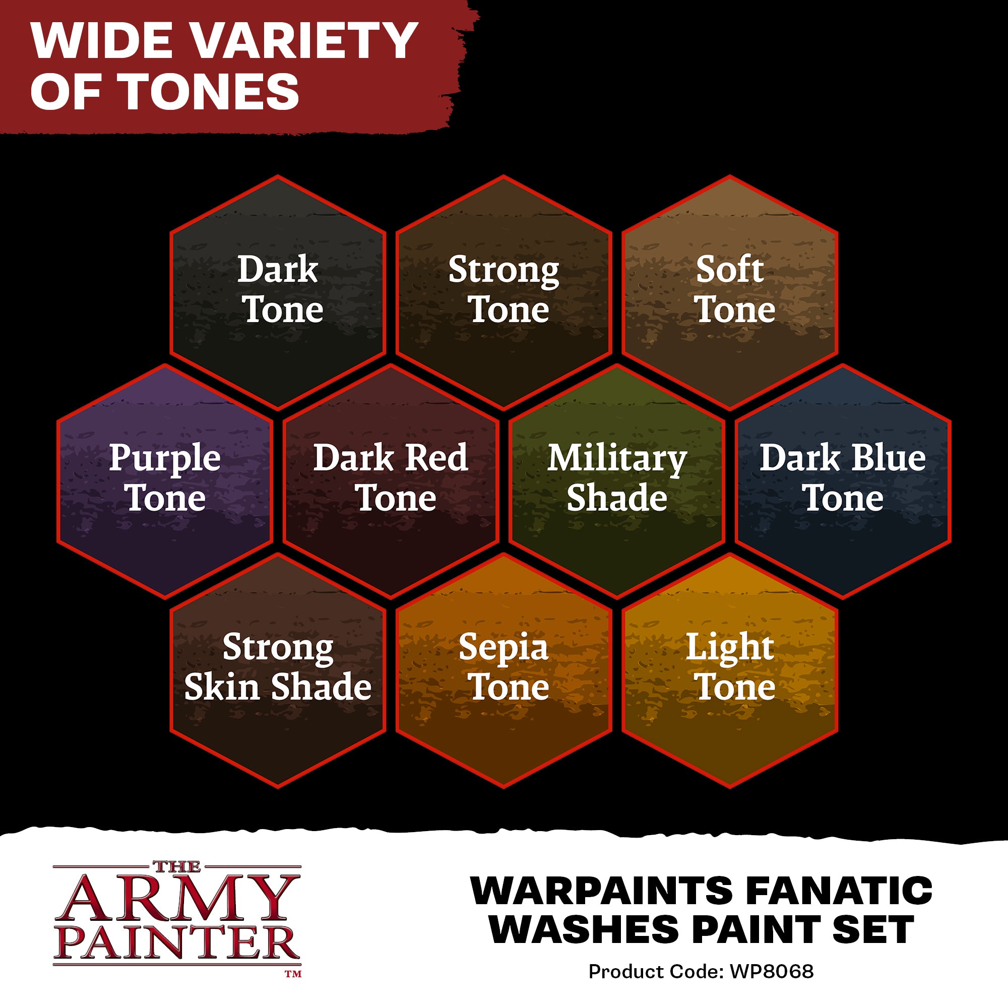 The Army Painter | Warpaints Fanatic Washes Paint Set (10x18mL)
