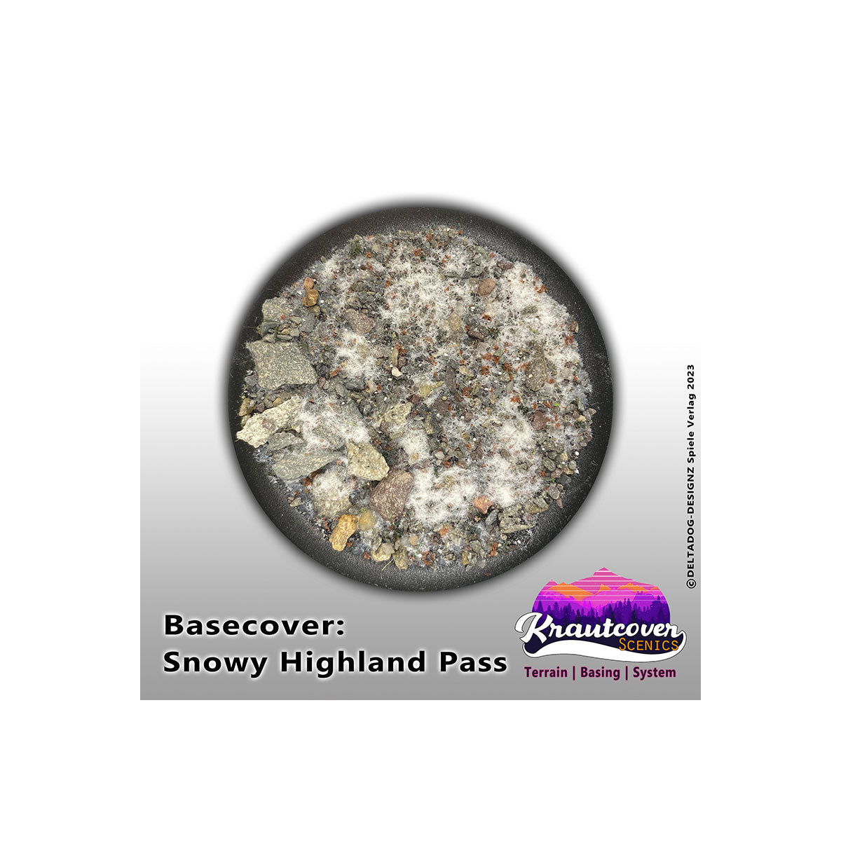 Krautcover Snowy Highland Pass Basecover (140ml) – Schnee-Basing-Material für Tabletop-Bases