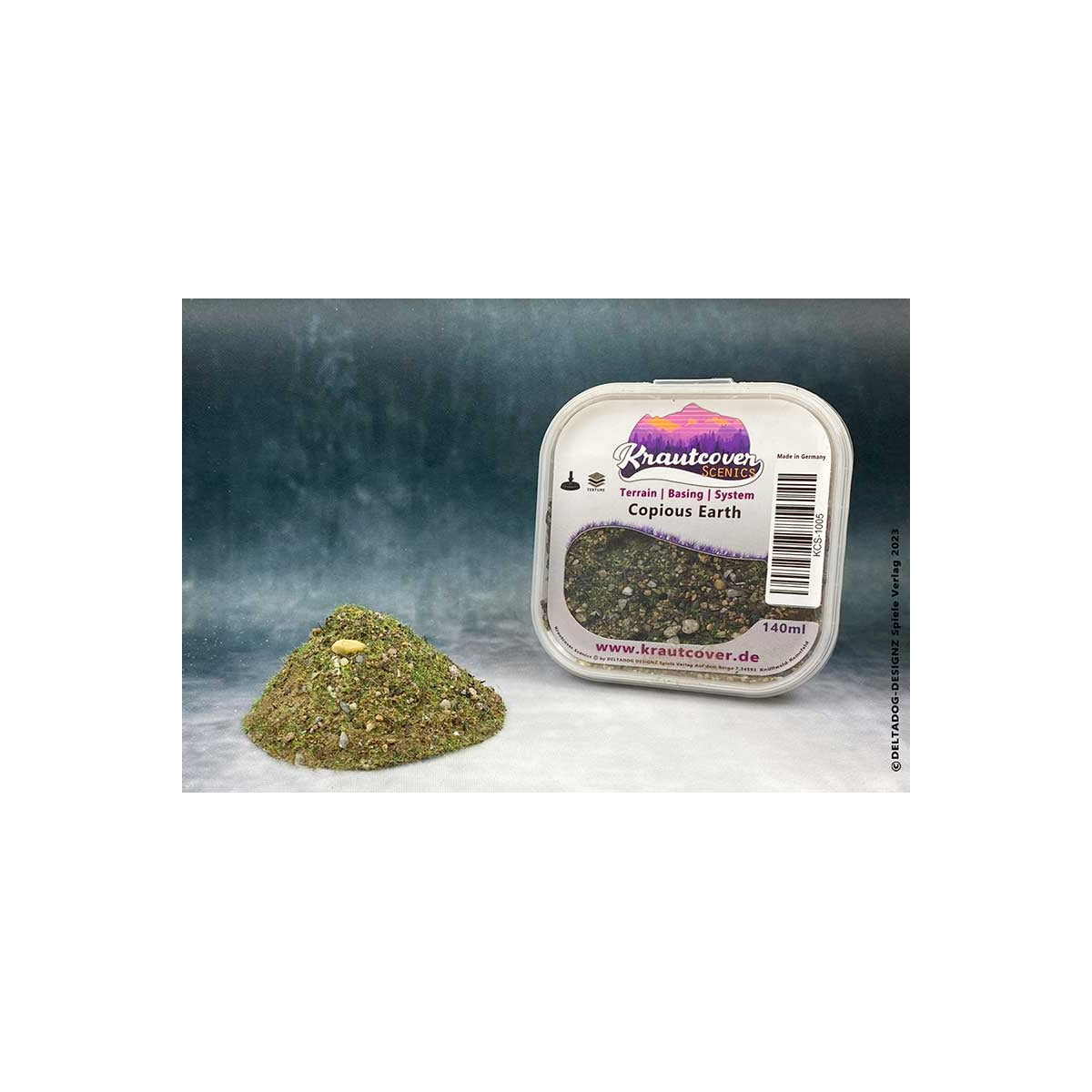 Krautcover Copious Earth Basecover (140ml) – Basing-Material für Tabletop-Bases