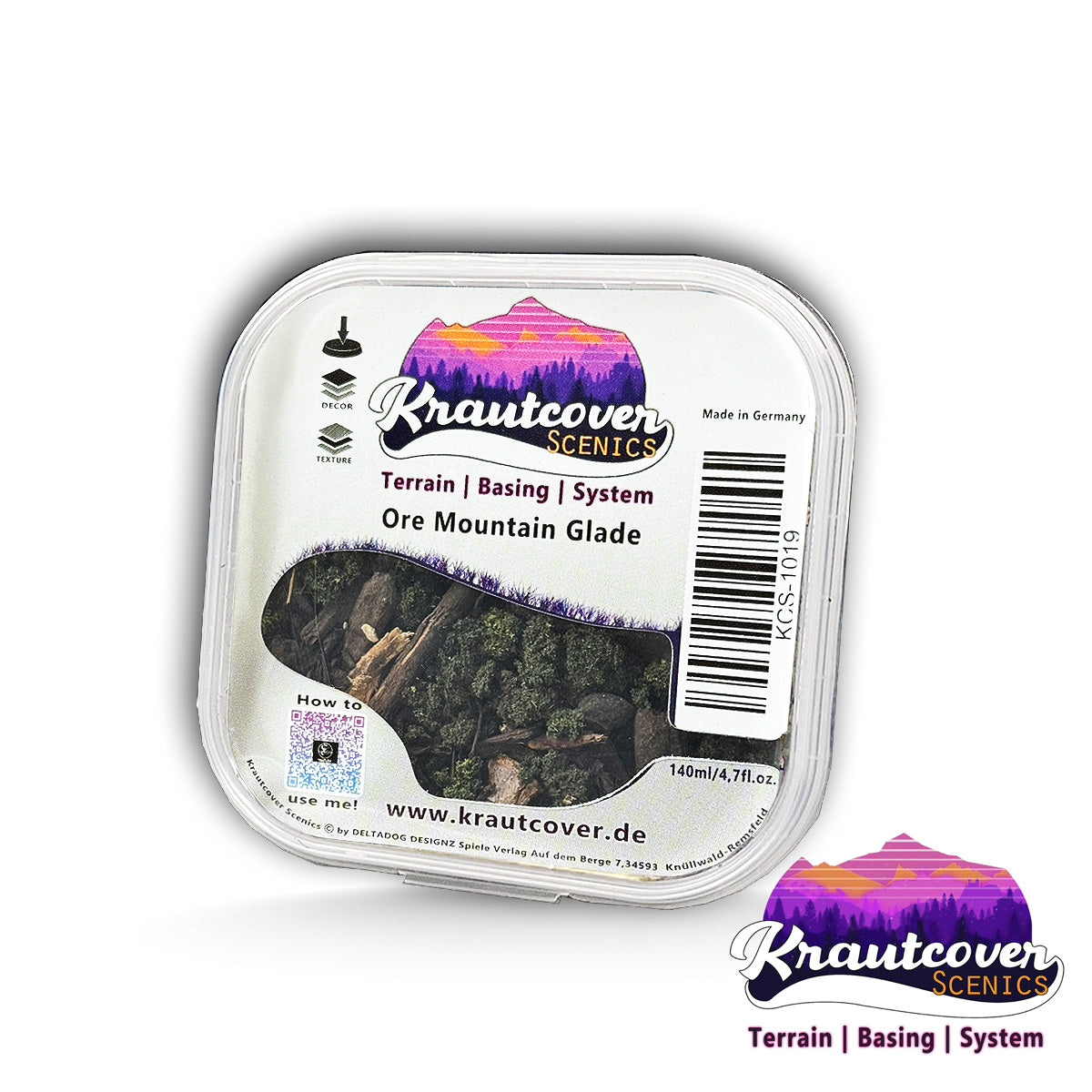Krautcover Ore Mountain Glade Basecover (140ml) – Waldboden-Basing-Material für Tabletop-Bases