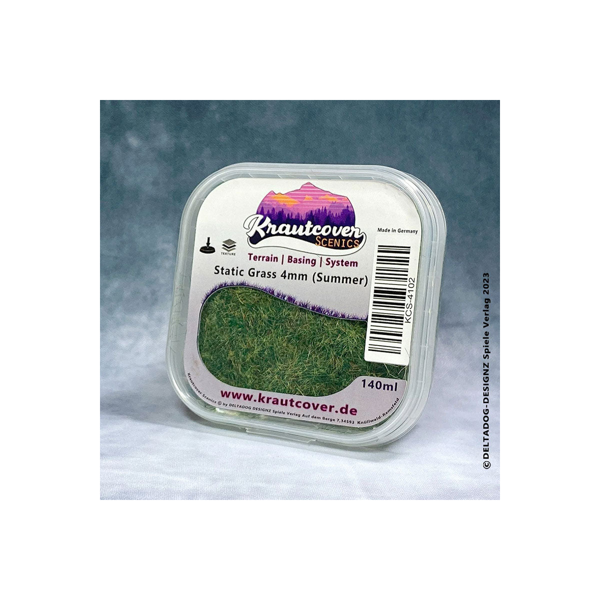 Krautcover Static Grass Summer 4mm (140ml) – Statikgras für Tabletop-Bases und Gelände